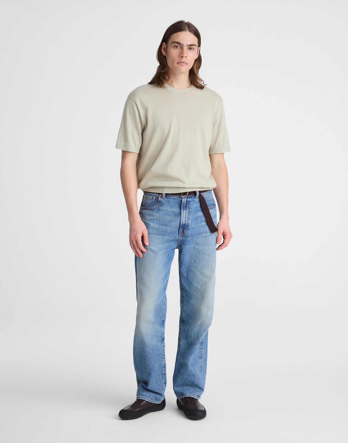 Crewneck Sweater Tee in Everyday Cotton Dusty Celadon | Madewell