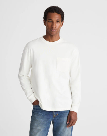 The Long-Sleeve Vintage Pocket Tee Soft White | Madewell