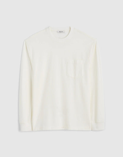 The Long-Sleeve Vintage Pocket Tee Soft White | Madewell