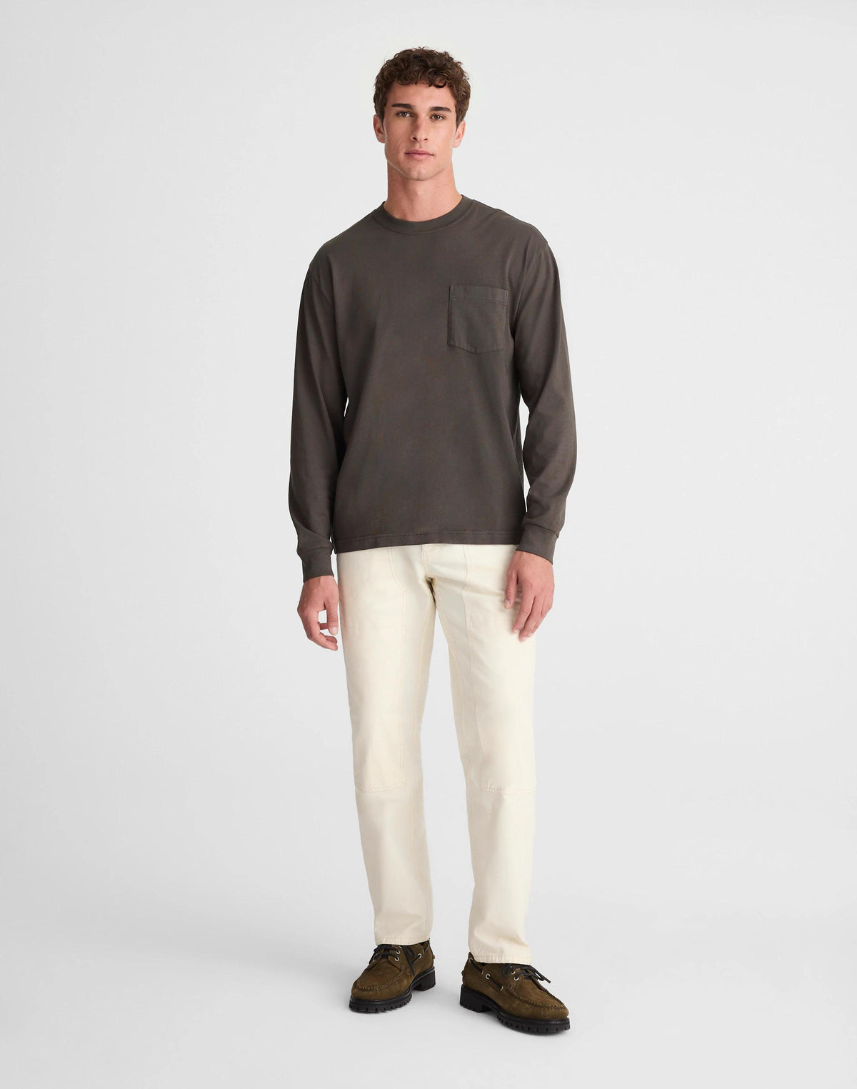 The Long-Sleeve Vintage Pocket Tee Almost Black | Madewell