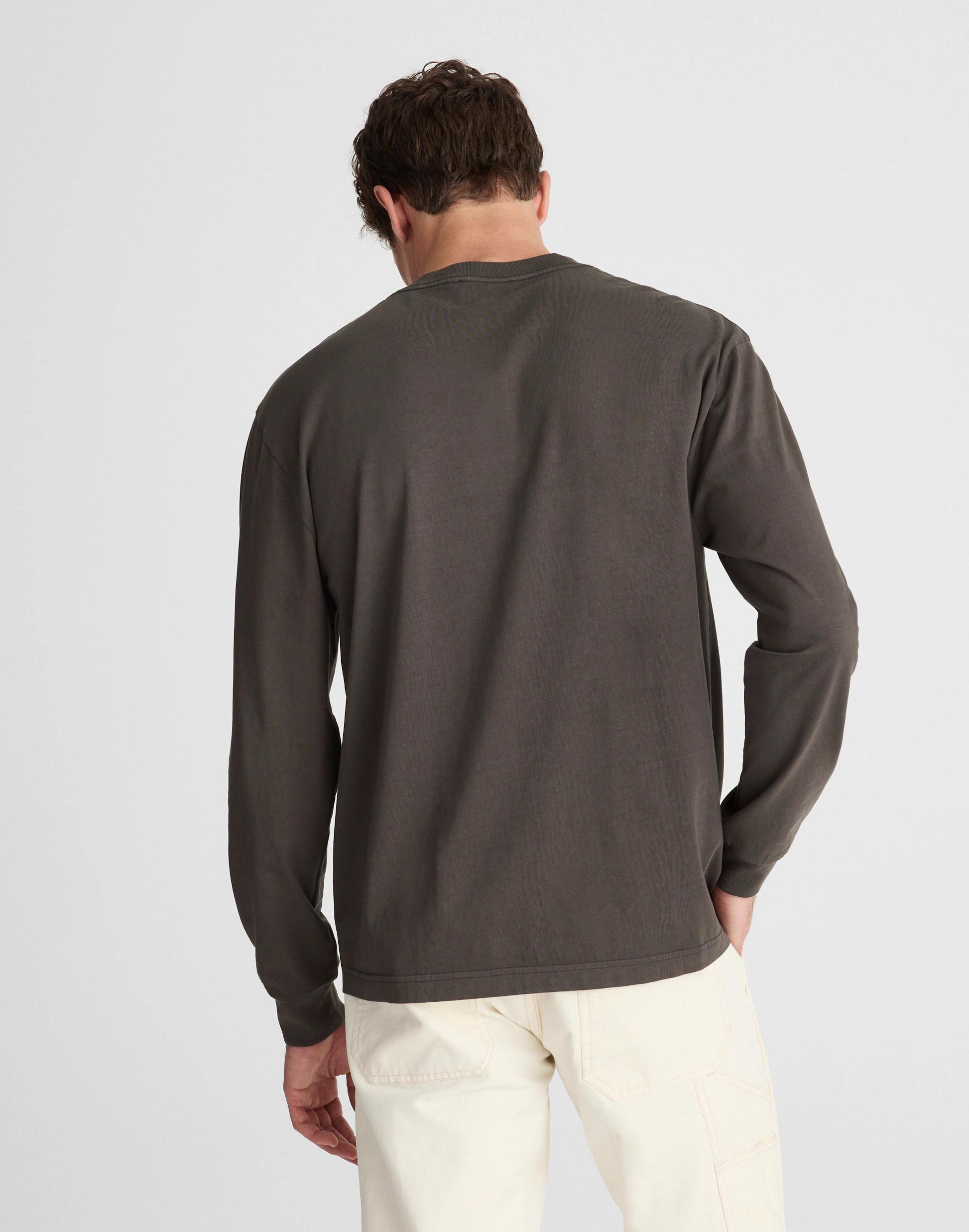 The Long-Sleeve Vintage Pocket Tee Almost Black | Madewell