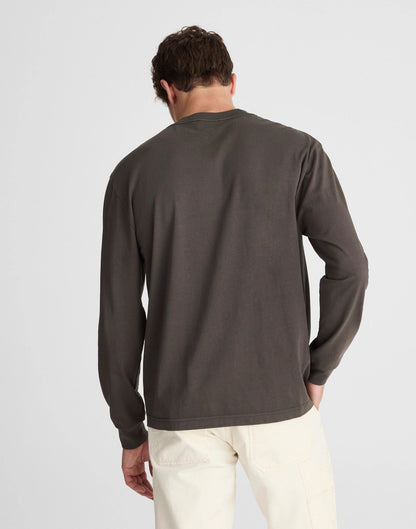 The Long-Sleeve Vintage Pocket Tee Almost Black | Madewell