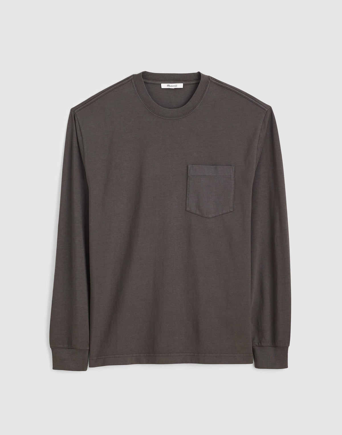 The Long-Sleeve Vintage Pocket Tee Almost Black | Madewell