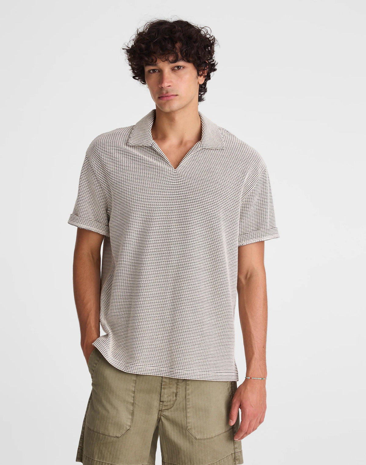 Skipper Polo in Jacquard Toasted Cashew | Madewell