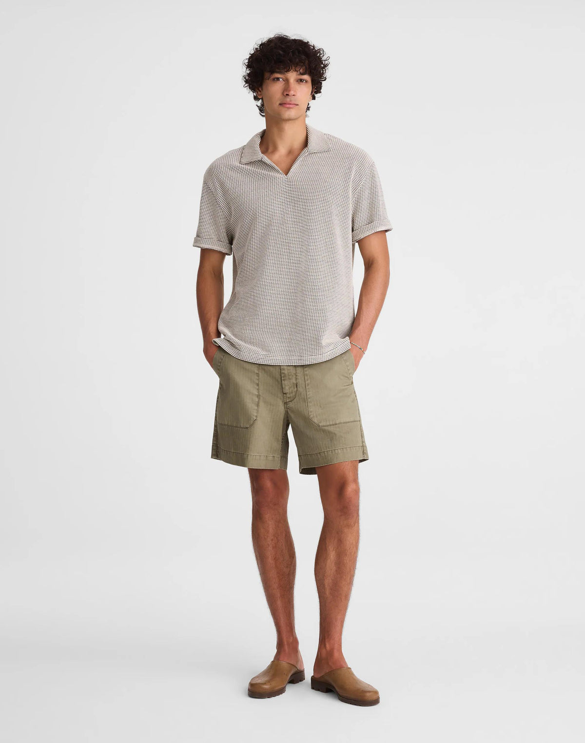 Skipper Polo in Jacquard Toasted Cashew | Madewell
