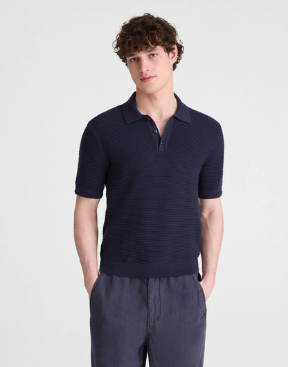 Textured Open-Stitch Polo Ink | Madewell