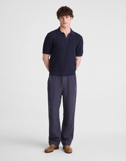Textured Open-Stitch Polo Ink | Madewell