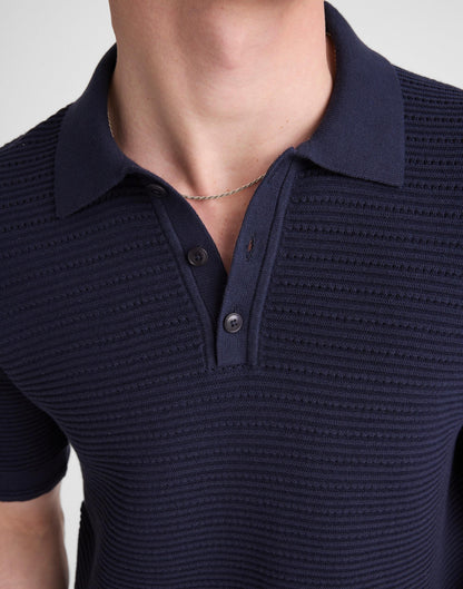 Textured Open-Stitch Polo Ink | Madewell