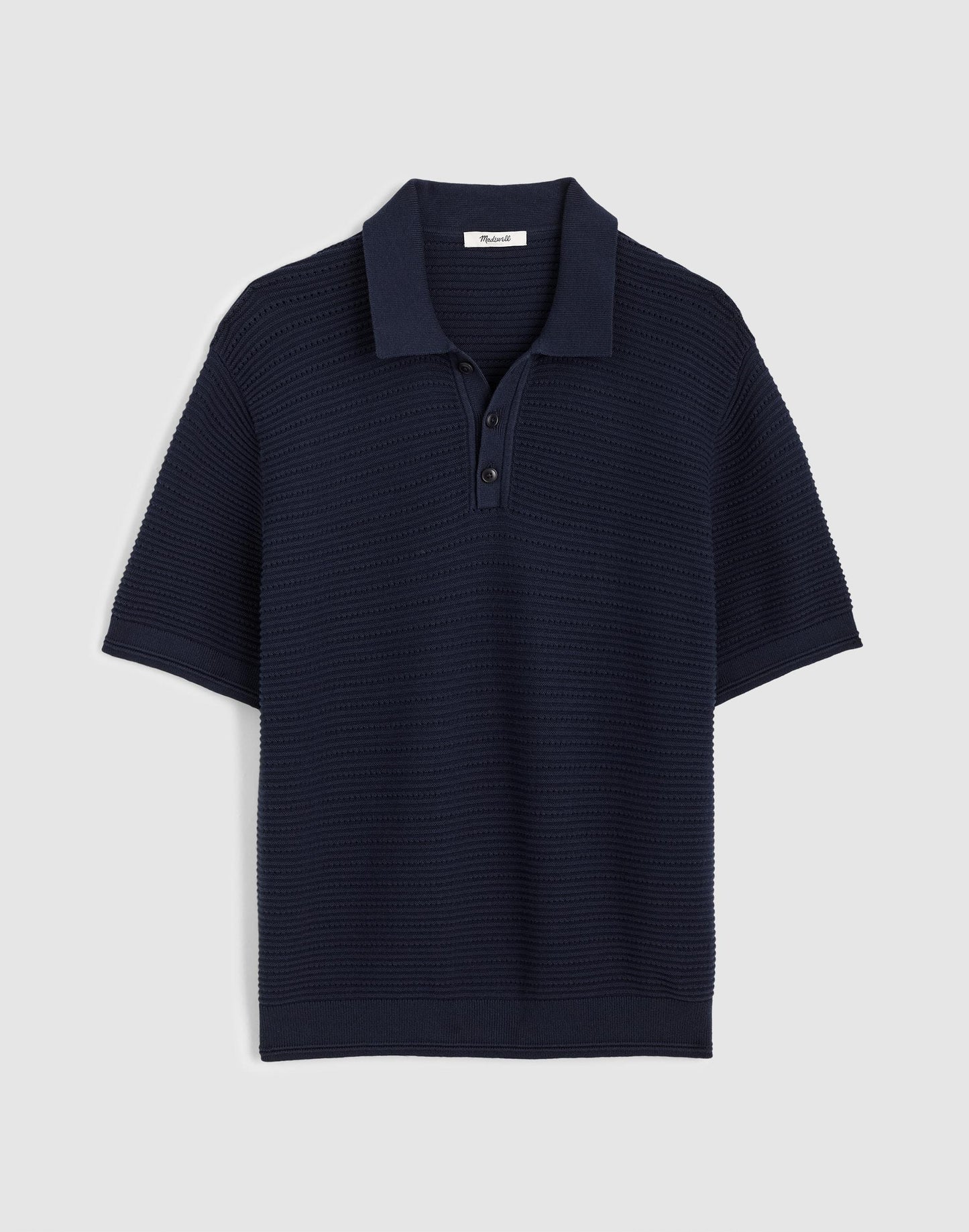 Textured Open-Stitch Polo Ink | Madewell