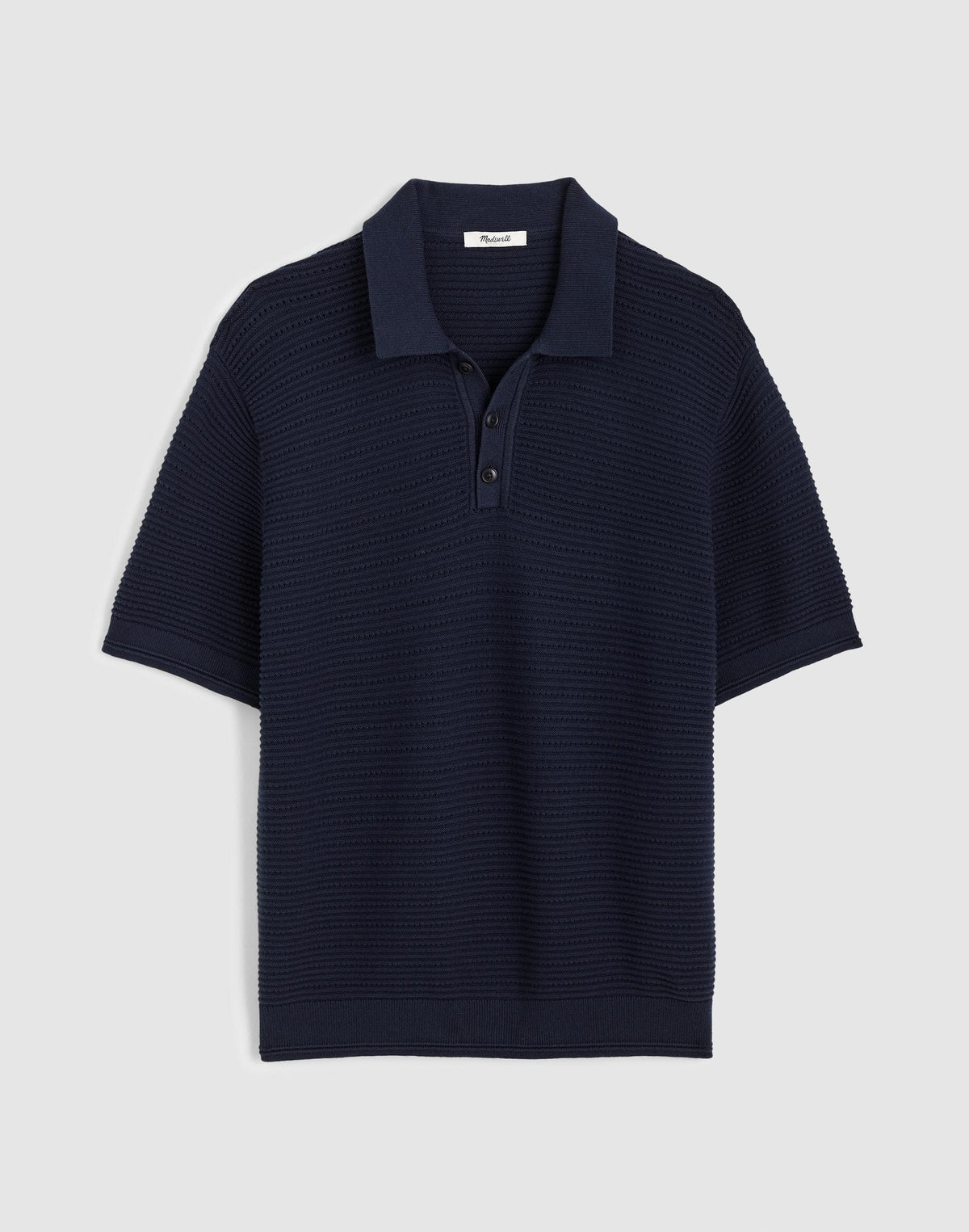Textured Open-Stitch Polo Ink | Madewell