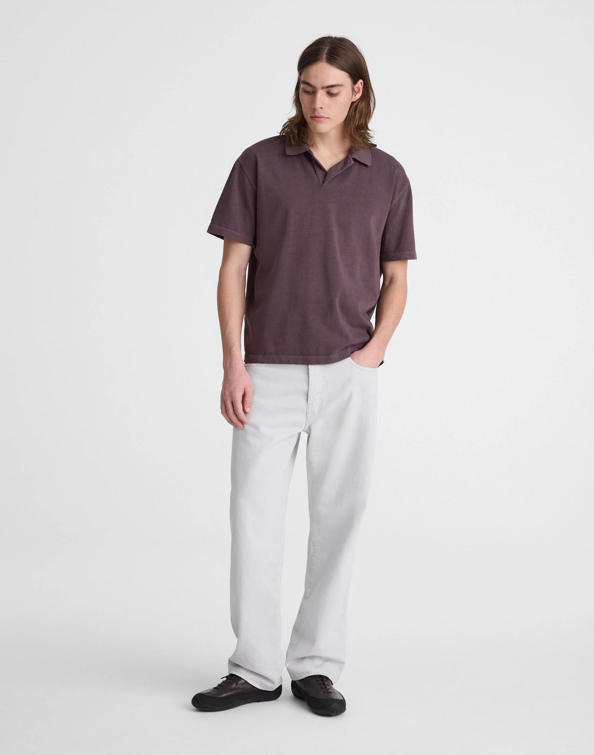 Short-Sleeve Compact-Knit Polo Rum Raisin | Madewell