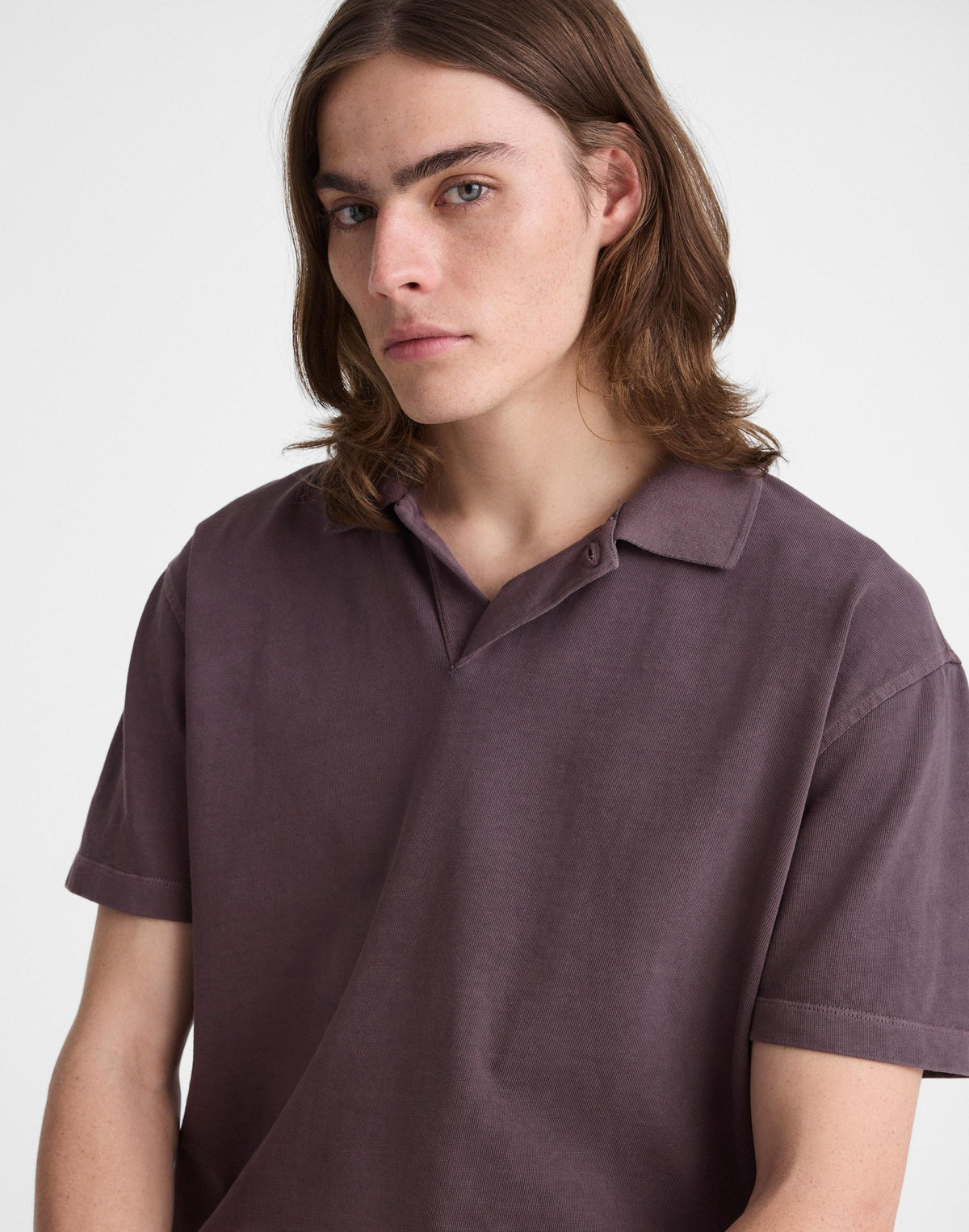 Short-Sleeve Compact-Knit Polo Rum Raisin | Madewell