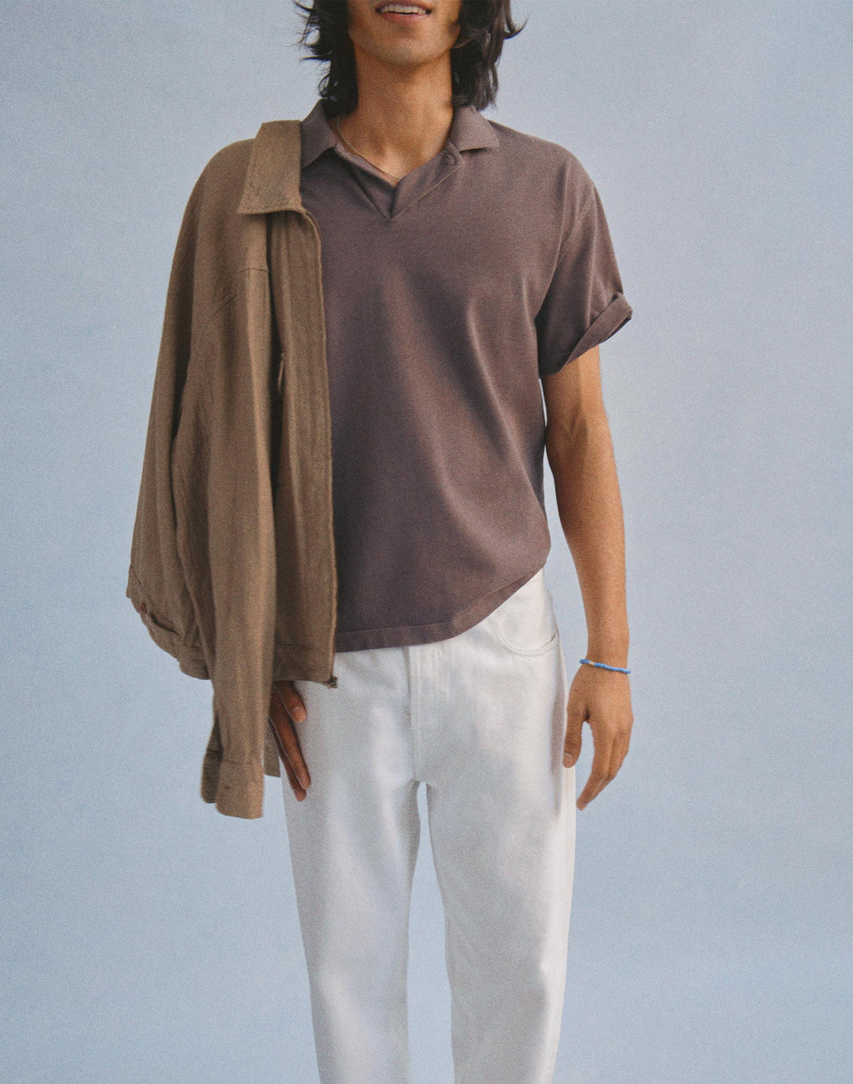 Short-Sleeve Compact-Knit Polo Rum Raisin | Madewell