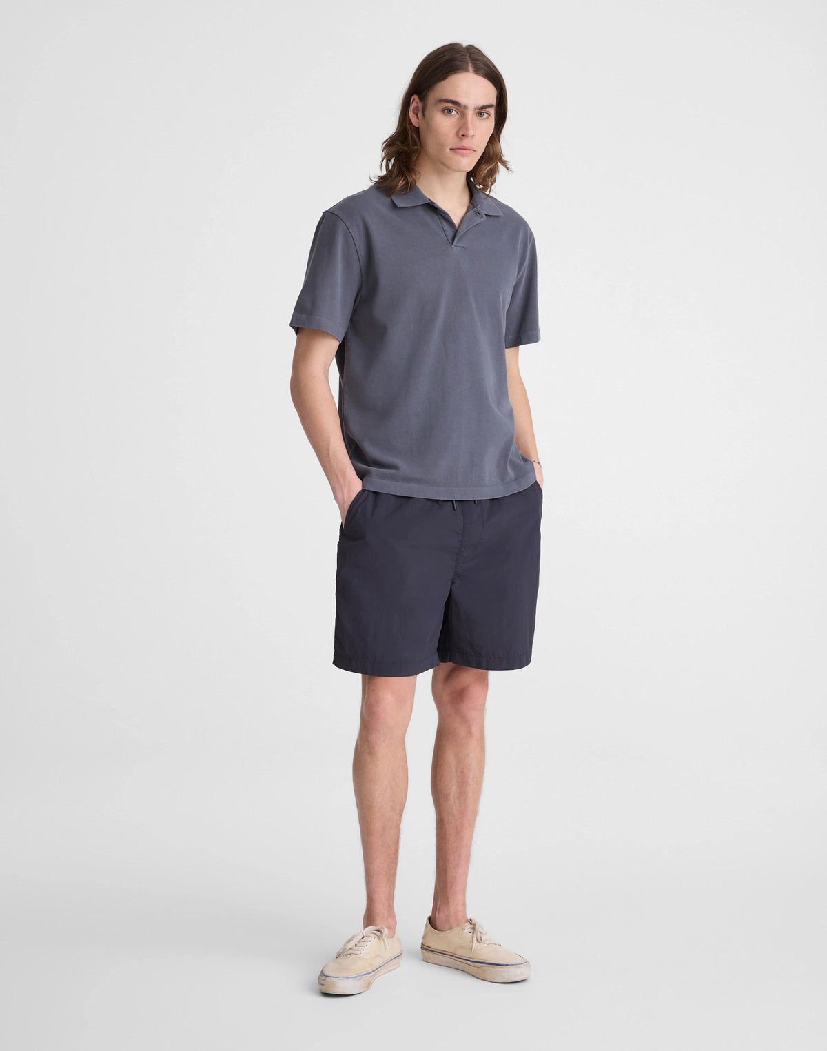 Short-Sleeve Compact-Knit Polo Heirloom Blue | Madewell