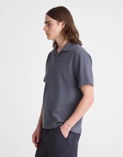 Short-Sleeve Compact-Knit Polo Heirloom Blue | Madewell
