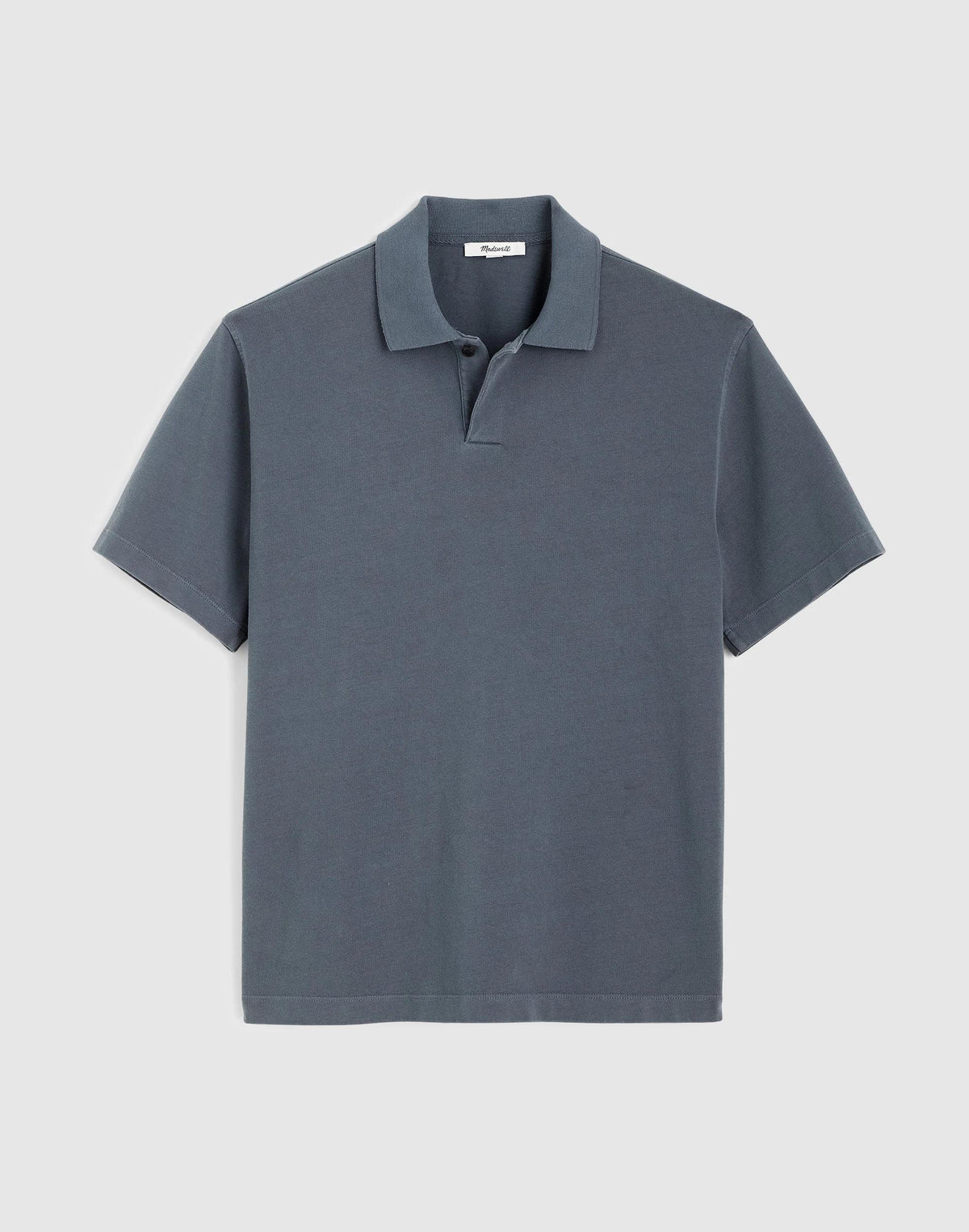 Short-Sleeve Compact-Knit Polo Heirloom Blue | Madewell