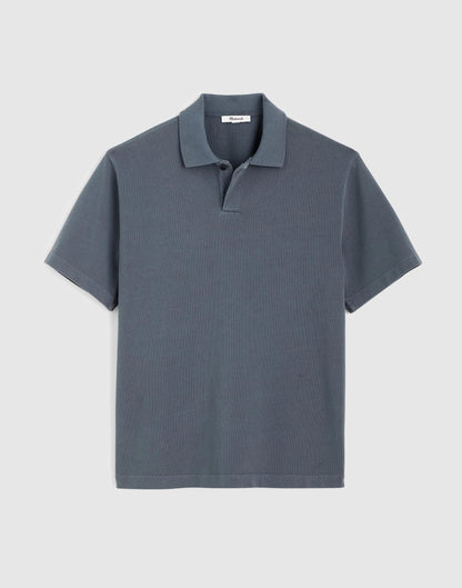 Short-Sleeve Compact-Knit Polo Heirloom Blue | Madewell
