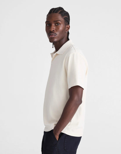 Short-Sleeve Compact-Knit Polo Parchment | Madewell