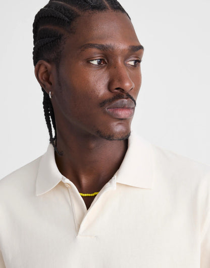 Short-Sleeve Compact-Knit Polo Parchment | Madewell