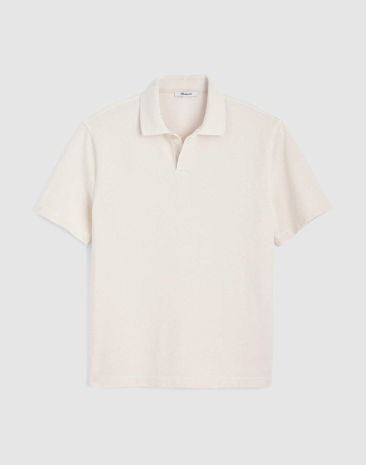 Short-Sleeve Compact-Knit Polo Parchment | Madewell