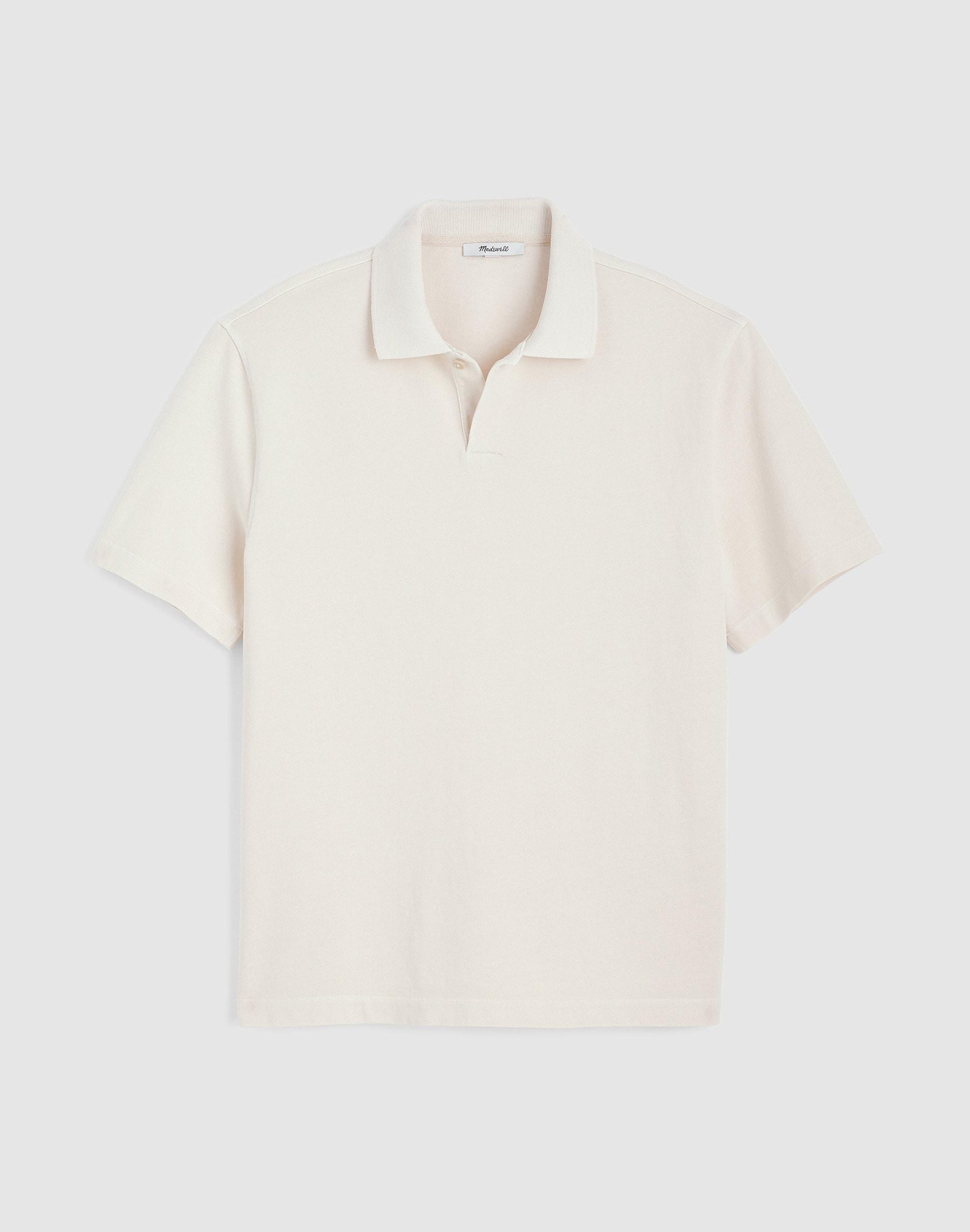 Short-Sleeve Compact-Knit Polo Parchment | Madewell