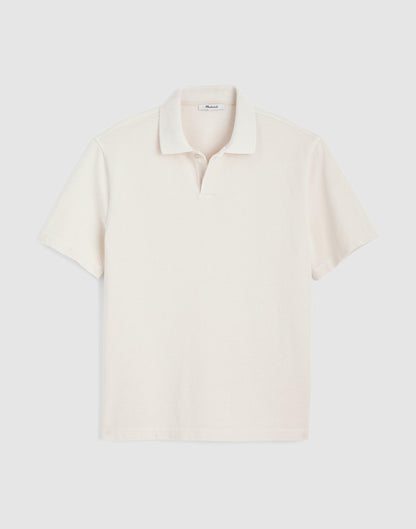 Short-Sleeve Compact-Knit Polo Parchment | Madewell
