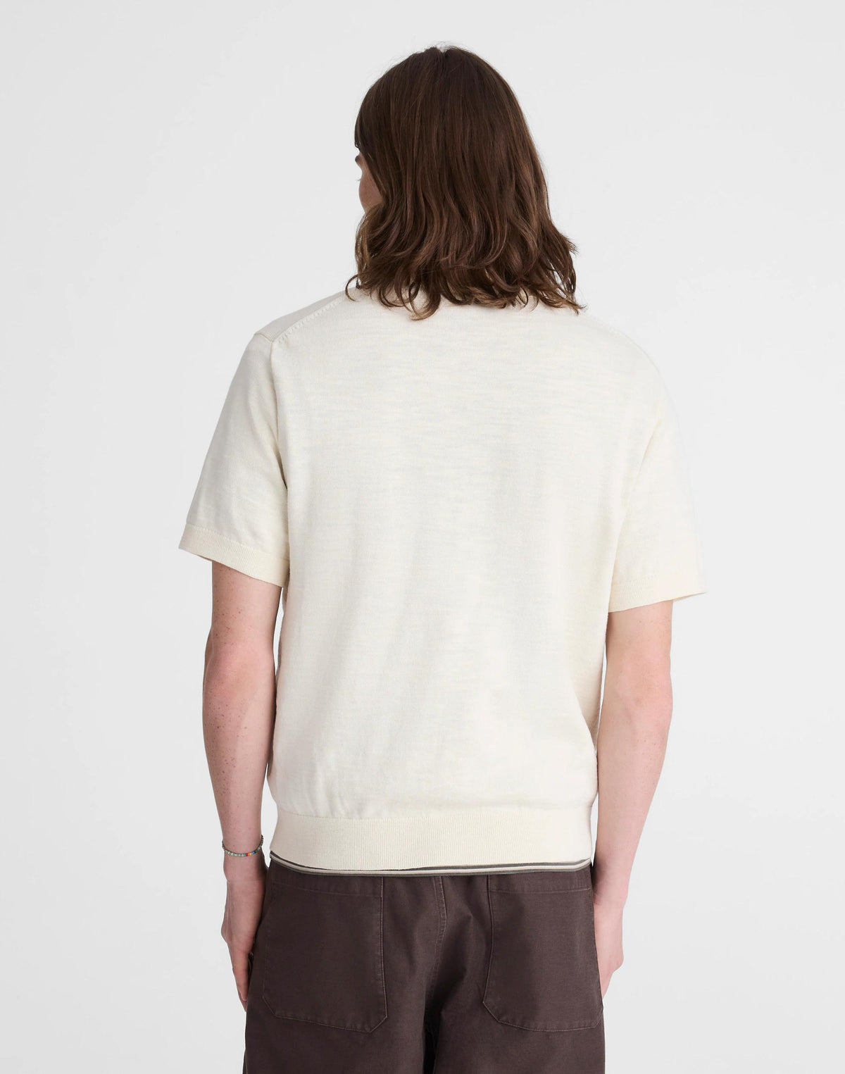 Johnny-Collar Sweater Polo in Slub Knit Cotton Antique Cream | Madewell