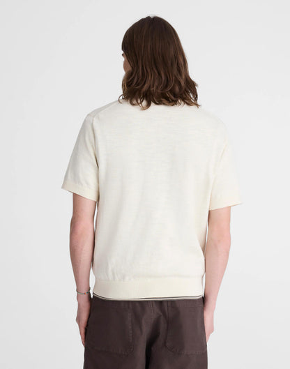 Johnny-Collar Sweater Polo in Slub Knit Cotton Antique Cream | Madewell