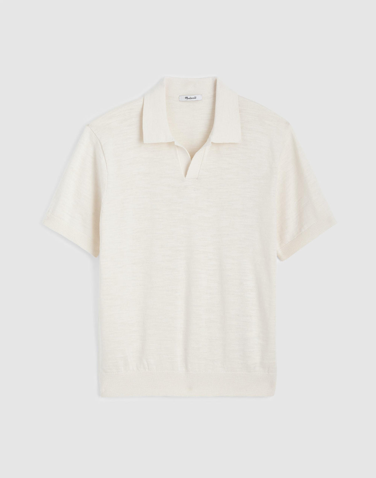 Johnny-Collar Sweater Polo in Slub Knit Cotton Antique Cream | Madewell
