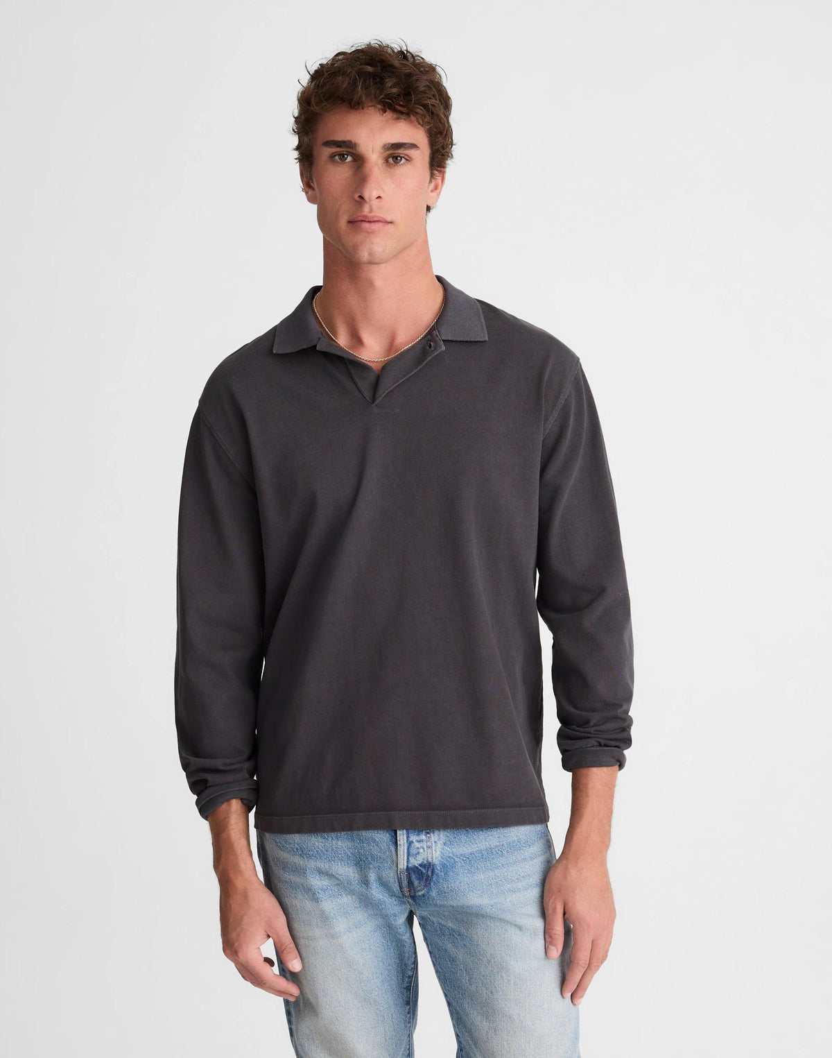 Compact-Knit Polo Coal | Madewell