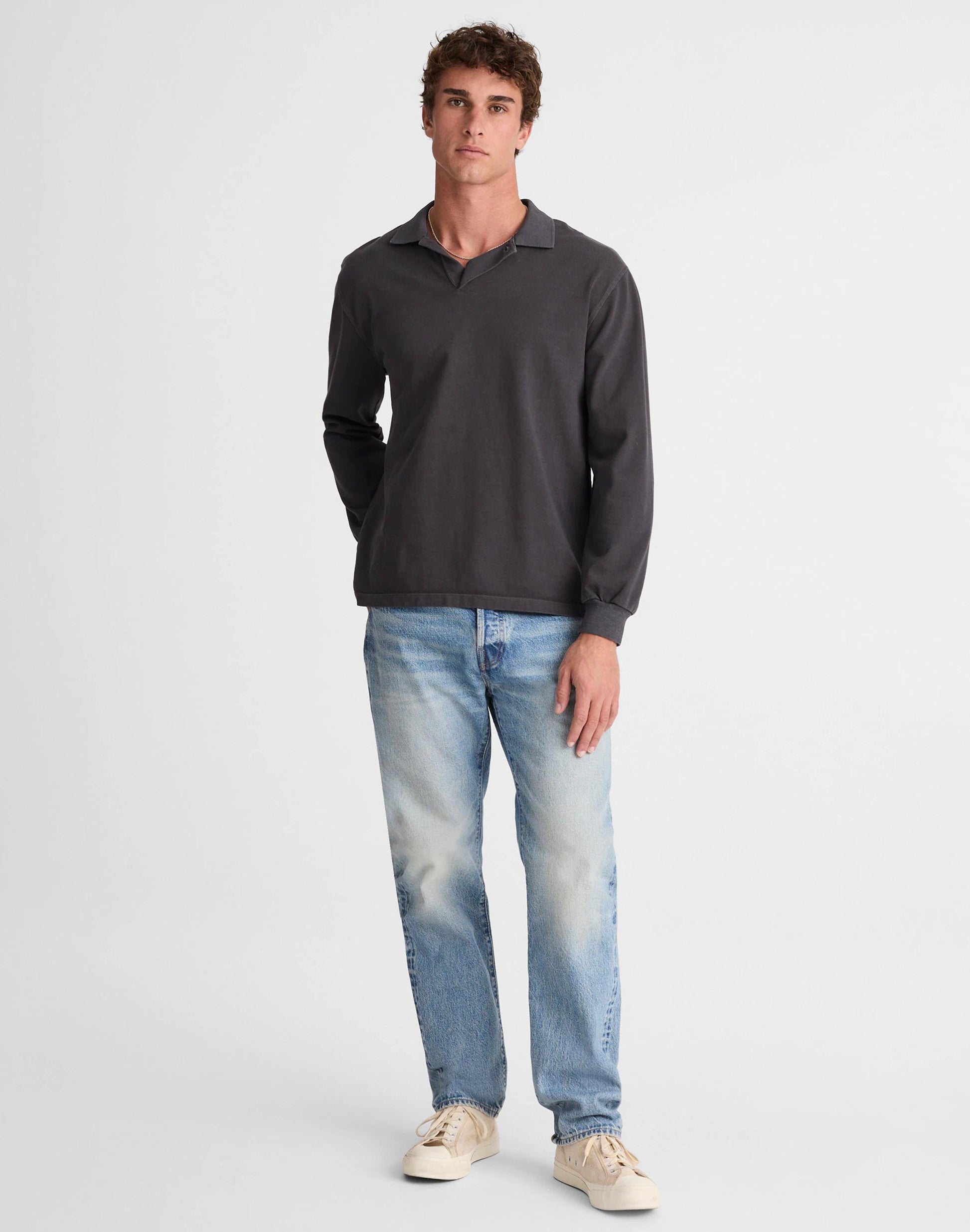 Compact-Knit Polo Coal | Madewell