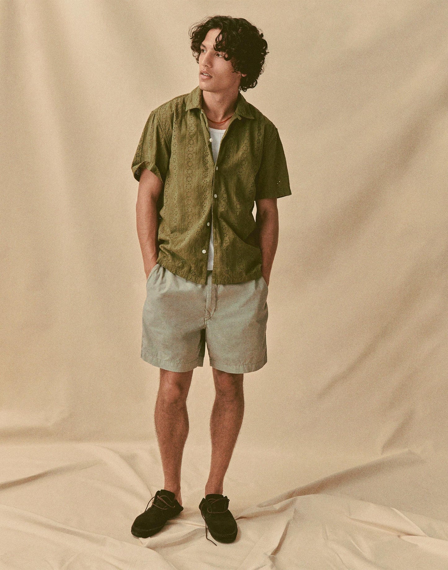 Pull-On Short in Poplin Washed Olive | Madewell