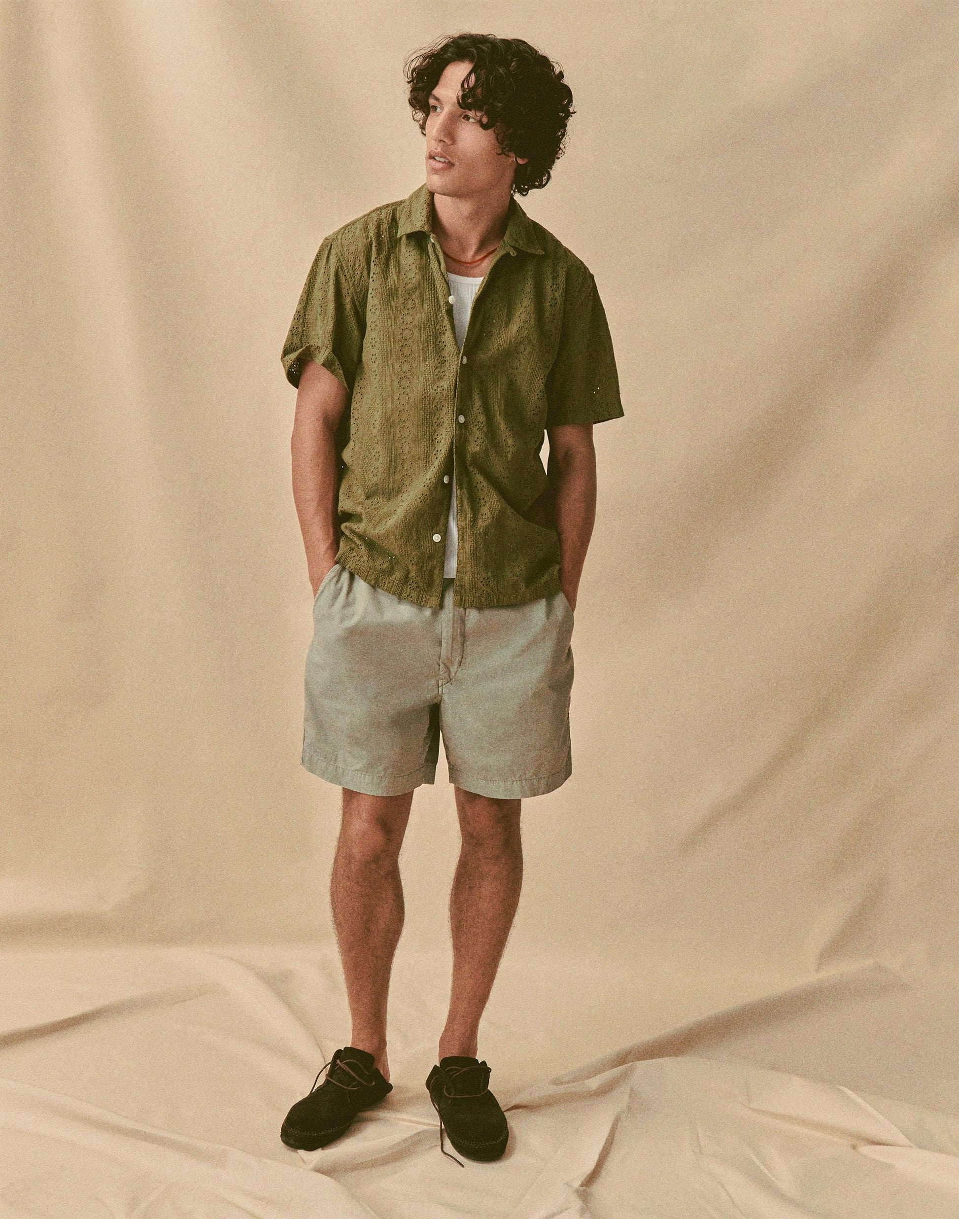 Pull-On Short in Poplin Washed Olive | Madewell