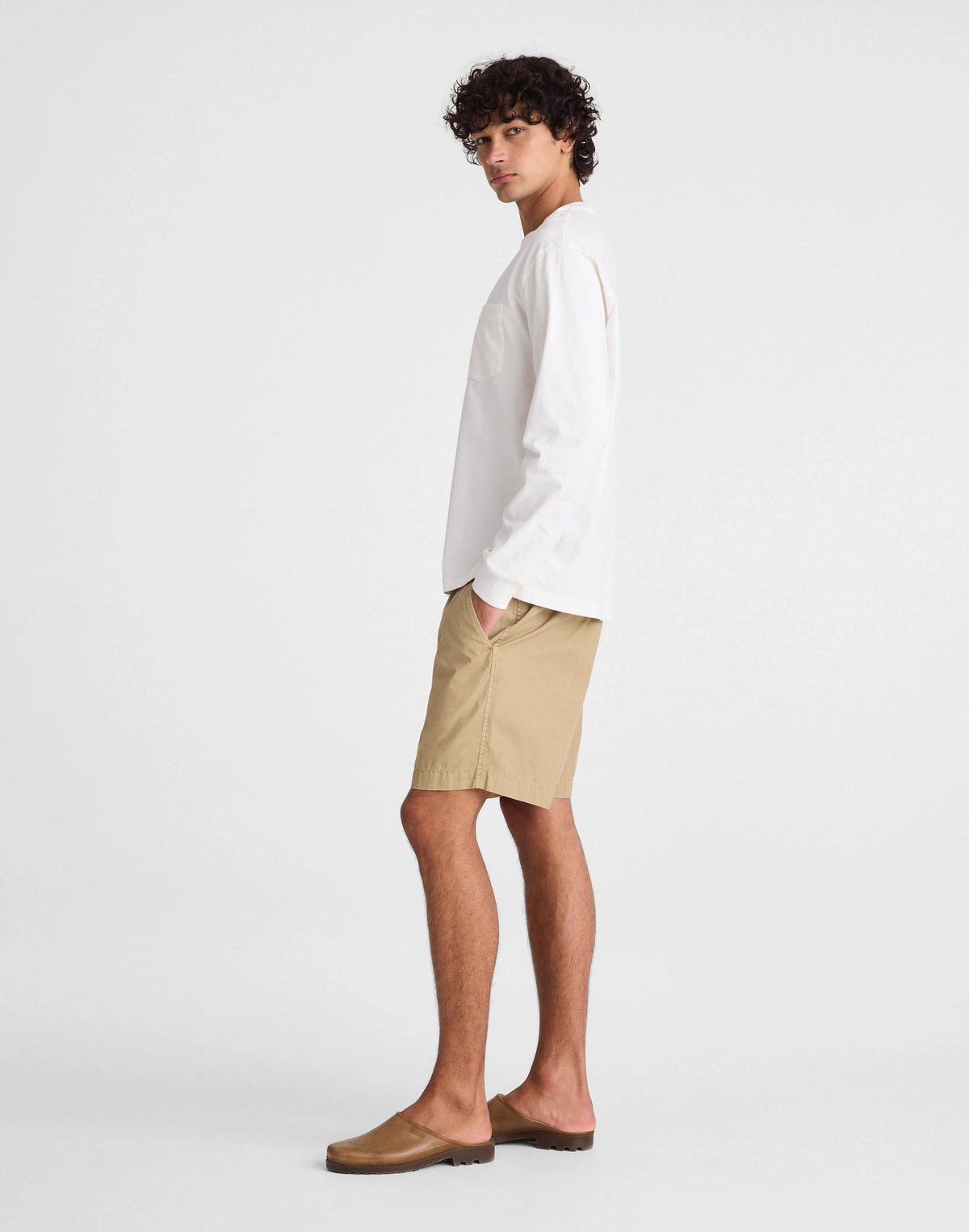 Pull-On Short in Poplin Khaki | Madewell