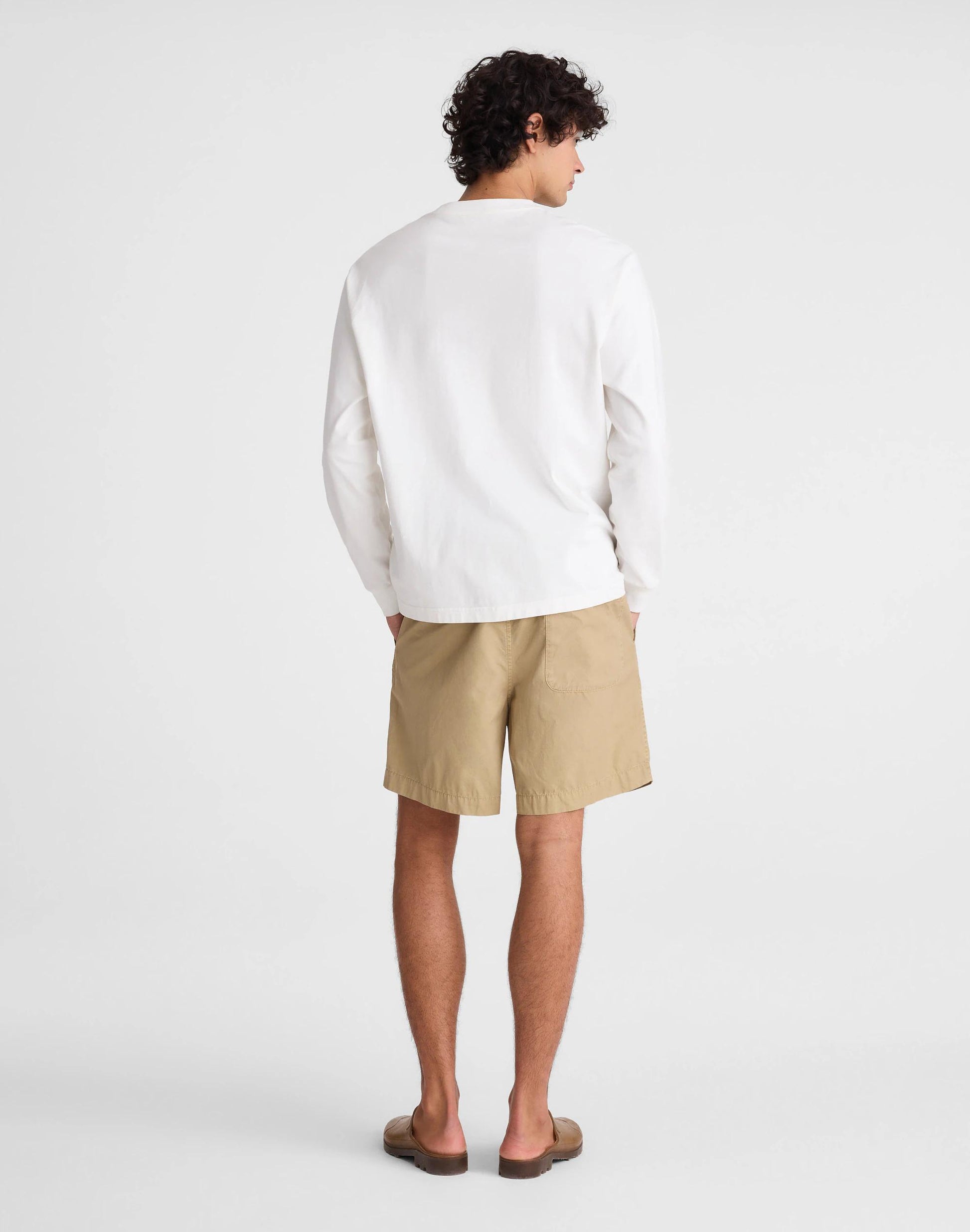Pull-On Short in Poplin Khaki | Madewell