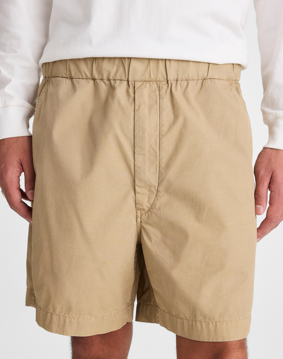 Pull-On Short in Poplin Khaki | Madewell