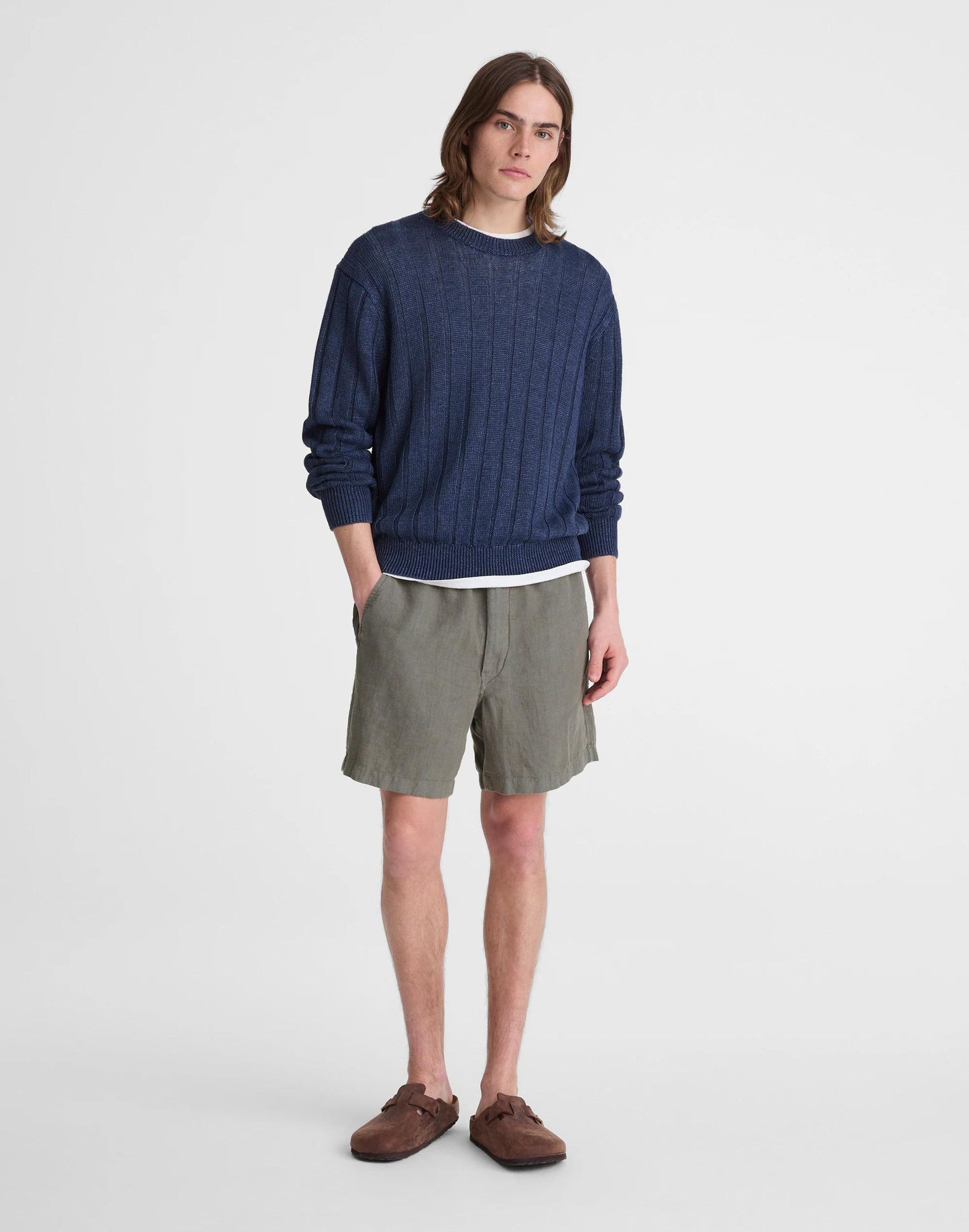 Pull-On Shorts in Linen Stormy Spruce | Madewell