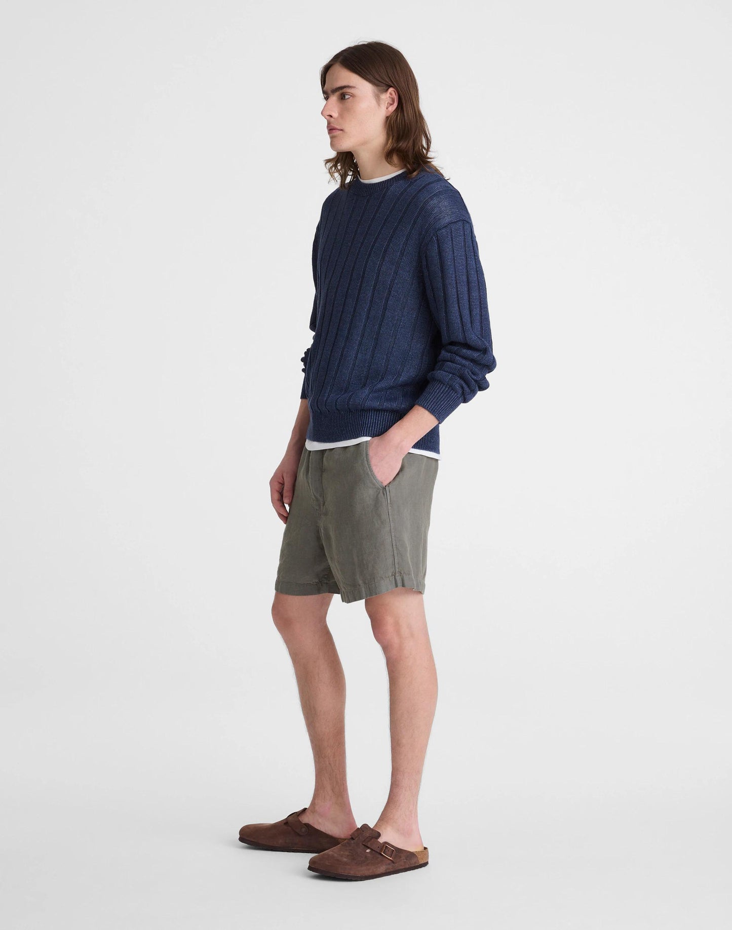 Pull-On Shorts in Linen Stormy Spruce | Madewell