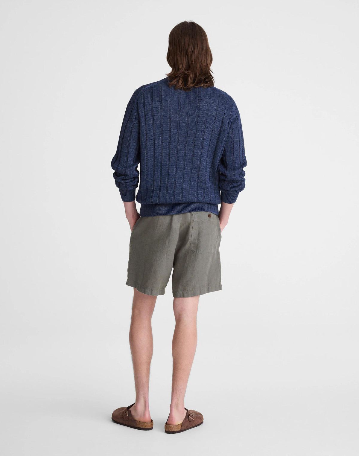 Pull-On Shorts in Linen Stormy Spruce | Madewell