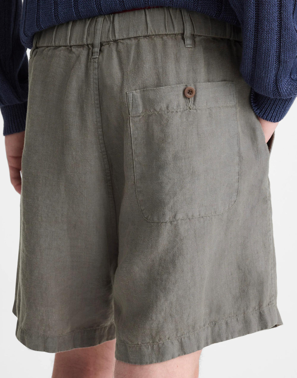 Pull-On Shorts in Linen Stormy Spruce | Madewell