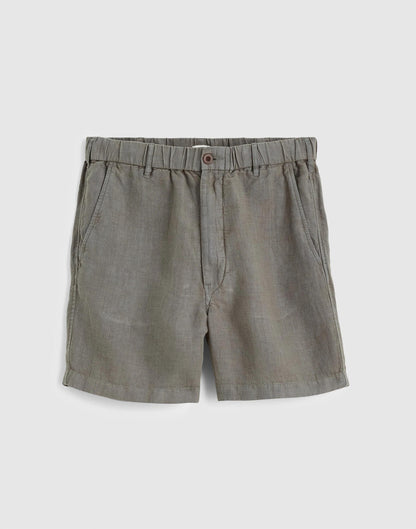 Pull-On Shorts in Linen Stormy Spruce | Madewell