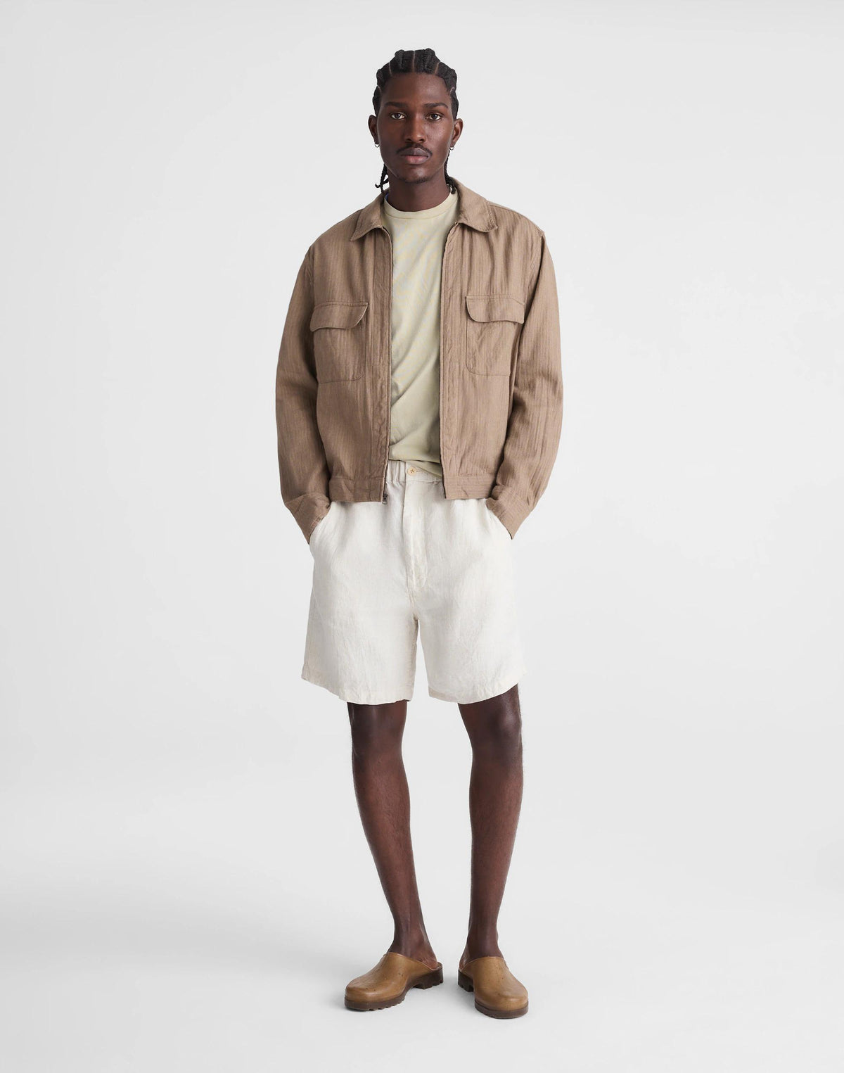 Pull-On Shorts in Linen Bleached | Madewell