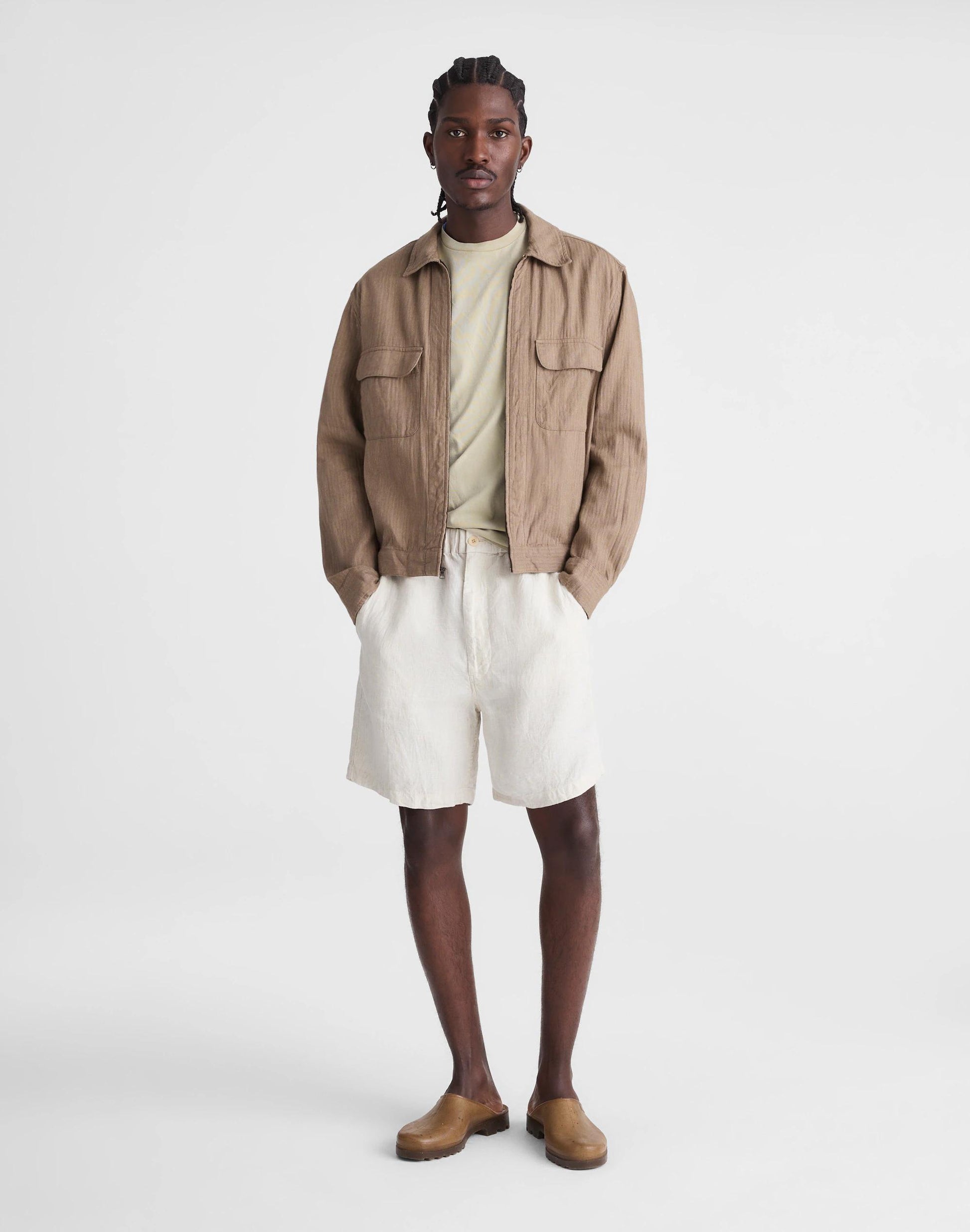Pull-On Shorts in Linen Bleached | Madewell