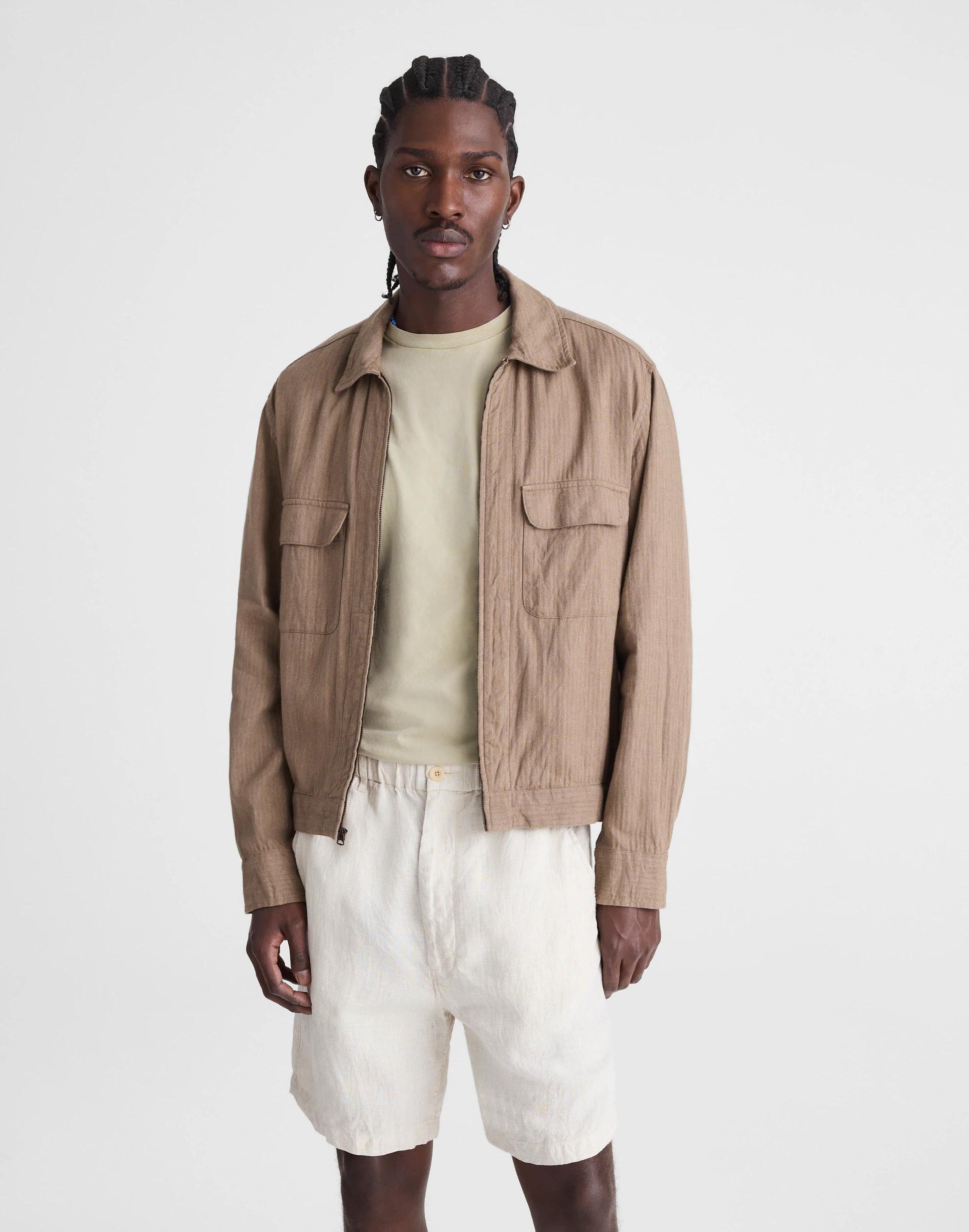Pull-On Shorts in Linen Bleached | Madewell