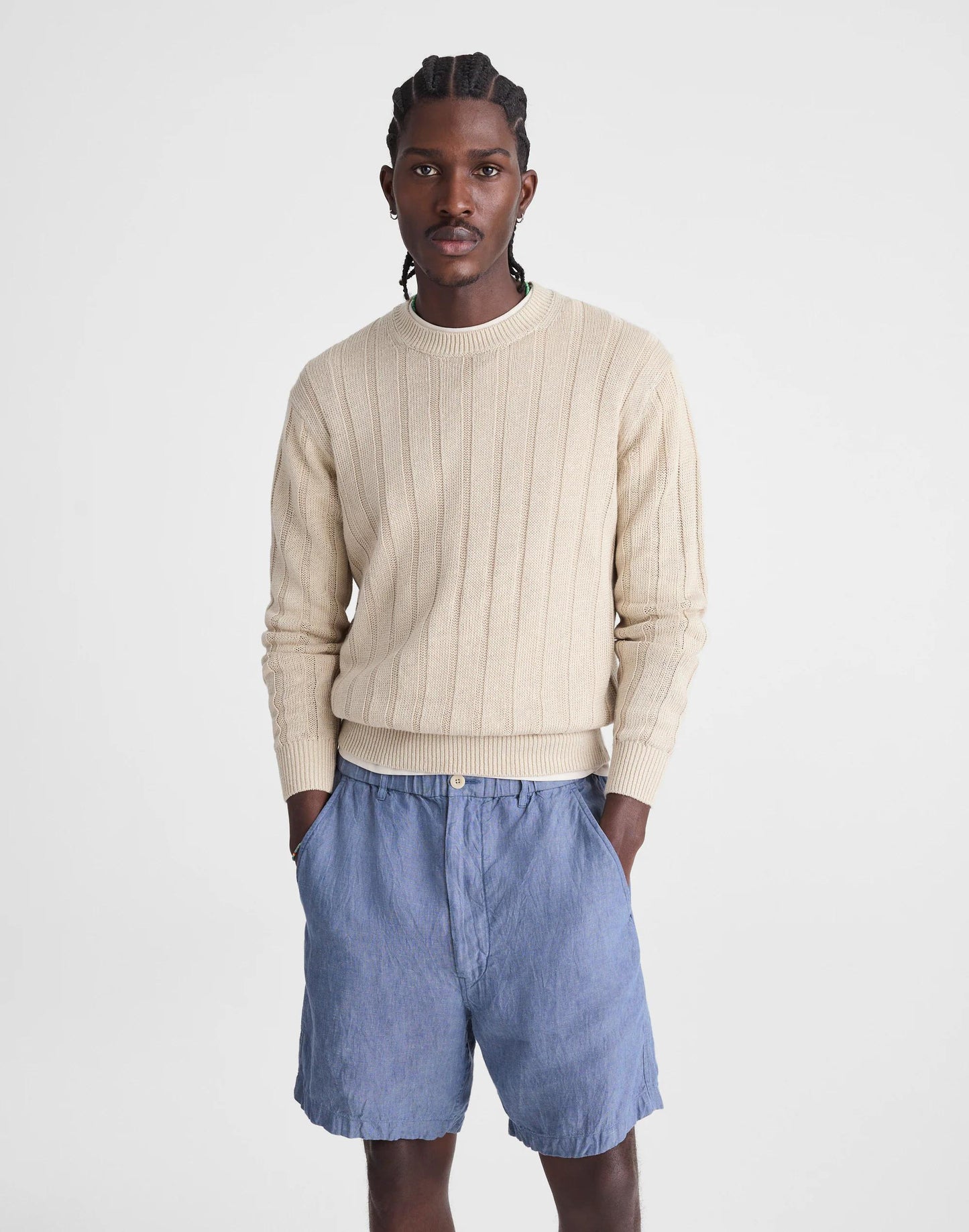 Pull-On Shorts in Linen Light Chambray | Madewell