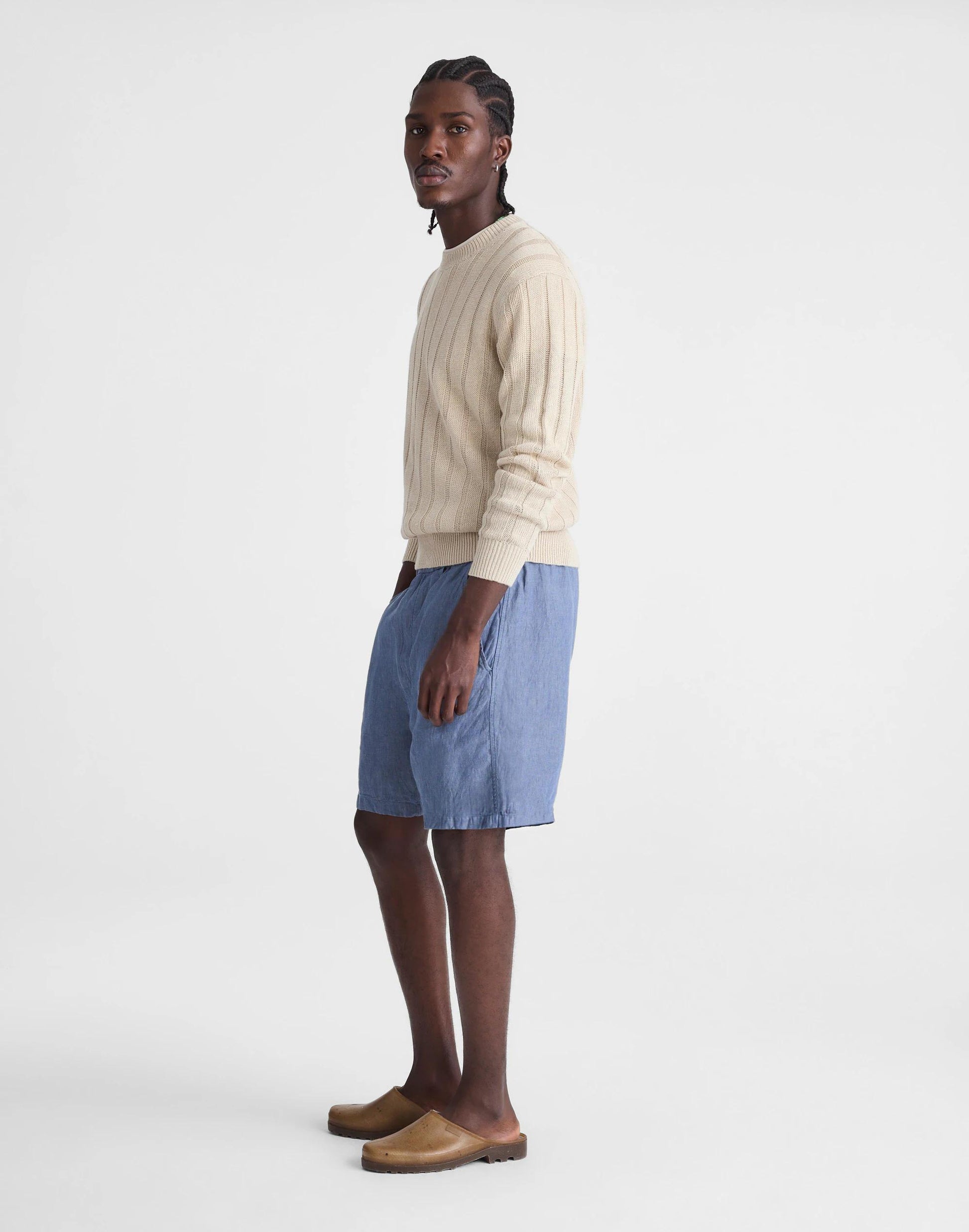 Pull-On Shorts in Linen Light Chambray | Madewell