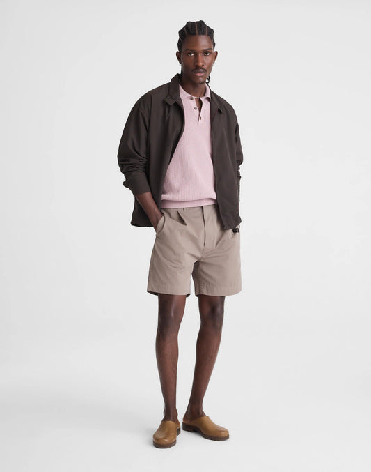 Pleated Chino Shorts in Uniform Twill Dark Driftwood | Madewell