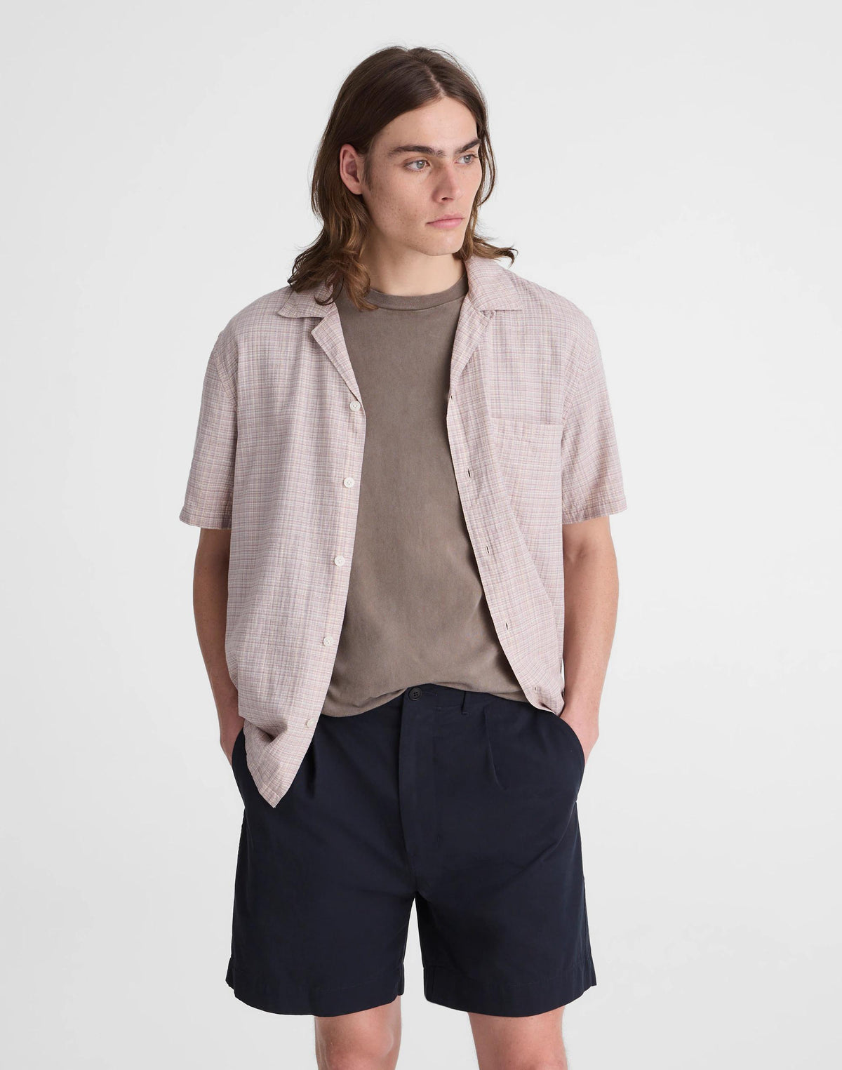 Pleated Chino Shorts in Uniform Twill Navy | Madewell
