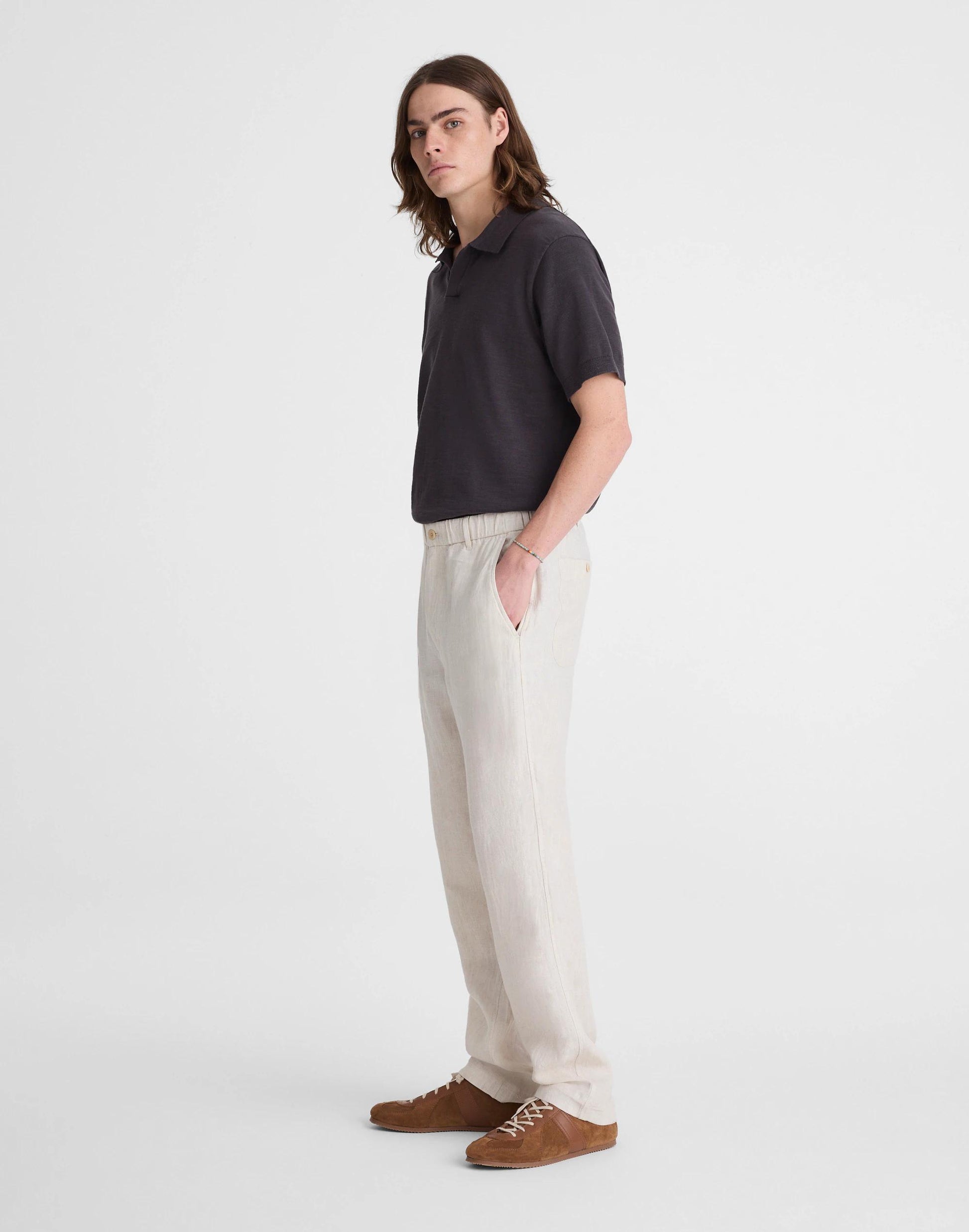 Pull-On Pant in Linen Bleached | Madewell