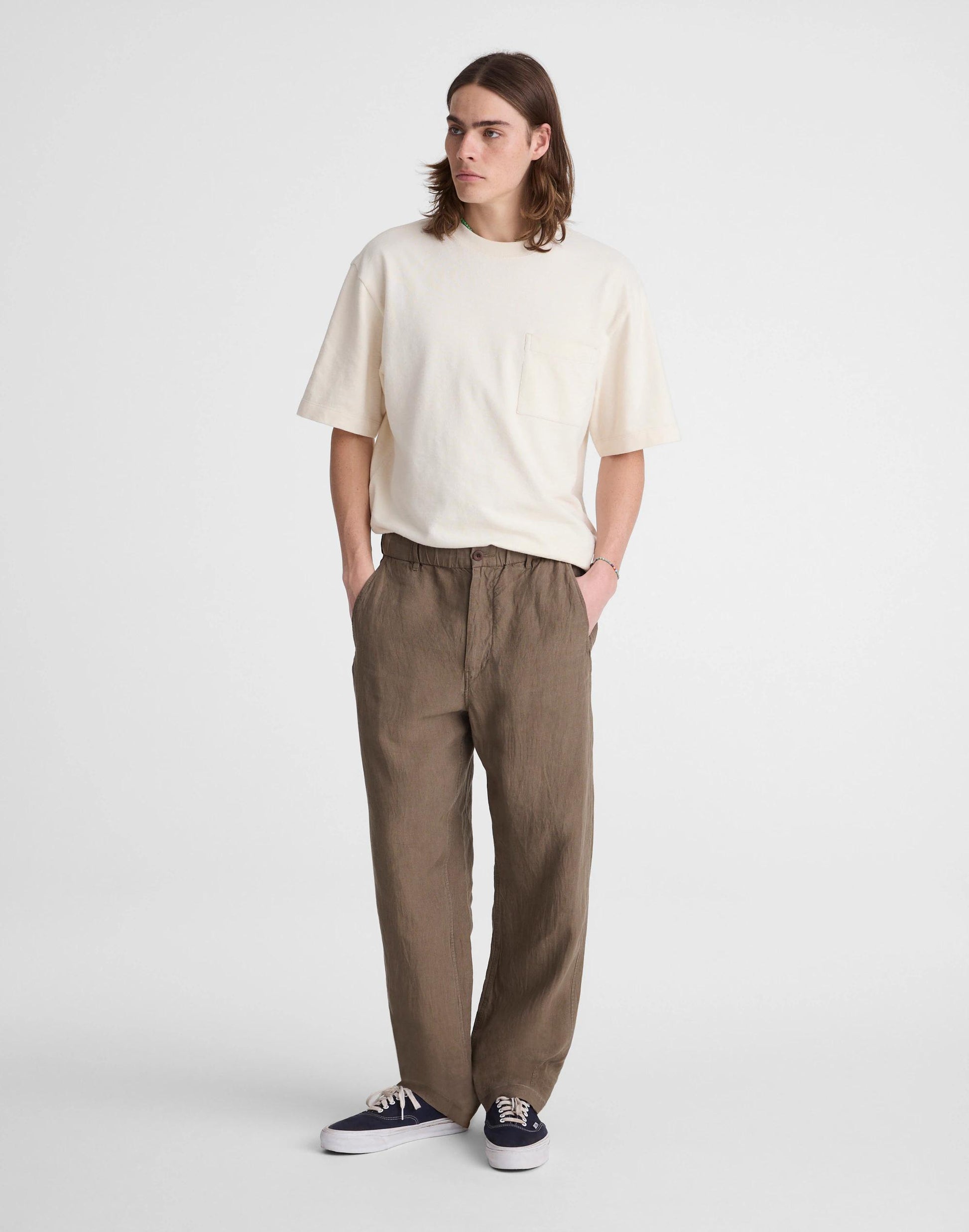 Pull-On Pant in Linen Olive | Madewell